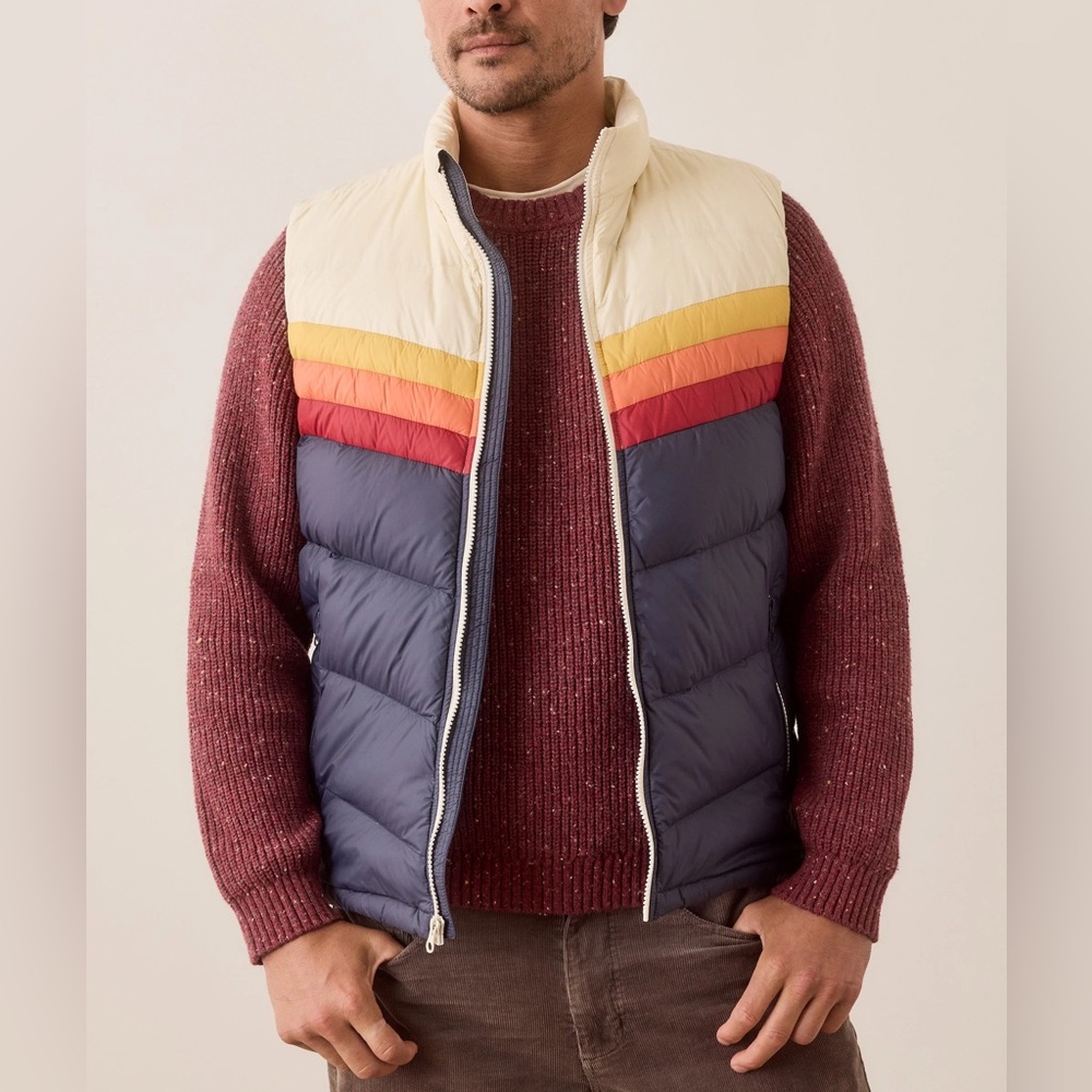 Marine Layer Archive Boreal Puffer Vest - Sunset Navy ColorBlock - Picture 6 of 8